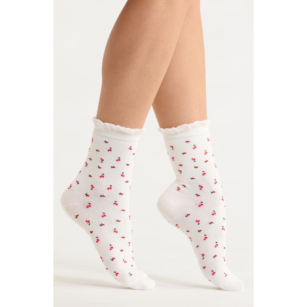 Casa Clara Penny Ruffle Crew Socks In Pattern