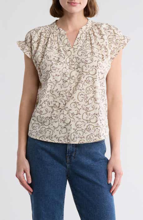 Melrose and Market Flutter Sleeve Cotton Top