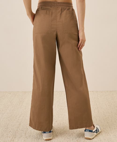 Pact Organic Cotton Monterey Poplin Wide Leg In Brown