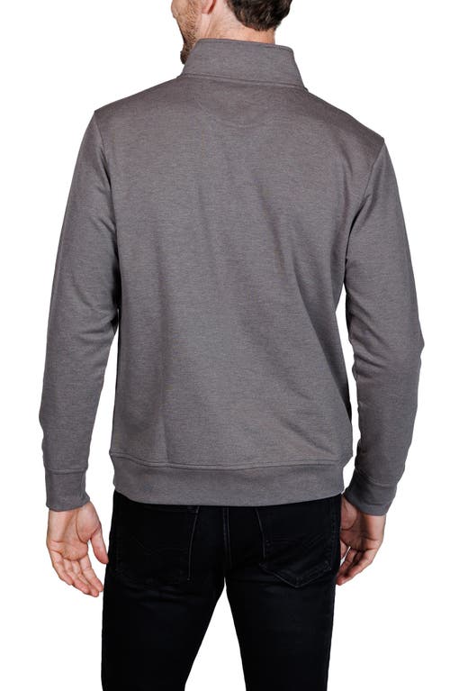 Tailorbyrd Fleece Quarter Zip Jacket In Brown