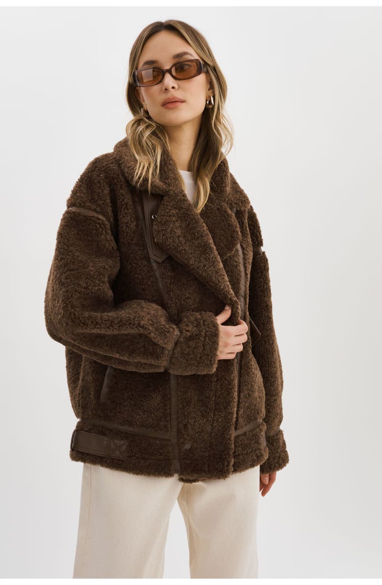 LAMARQUE Badu | Oversized Faux Shearling Jacket, Alternate, color, 