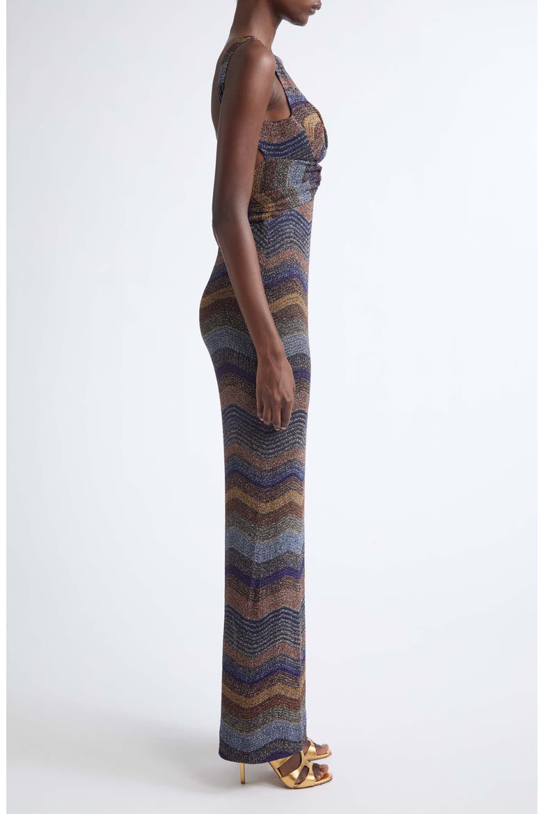 Metallic Zigzag Stripe Maxi Dress, Alternate, color, SMSS7-MULTI VIOLET