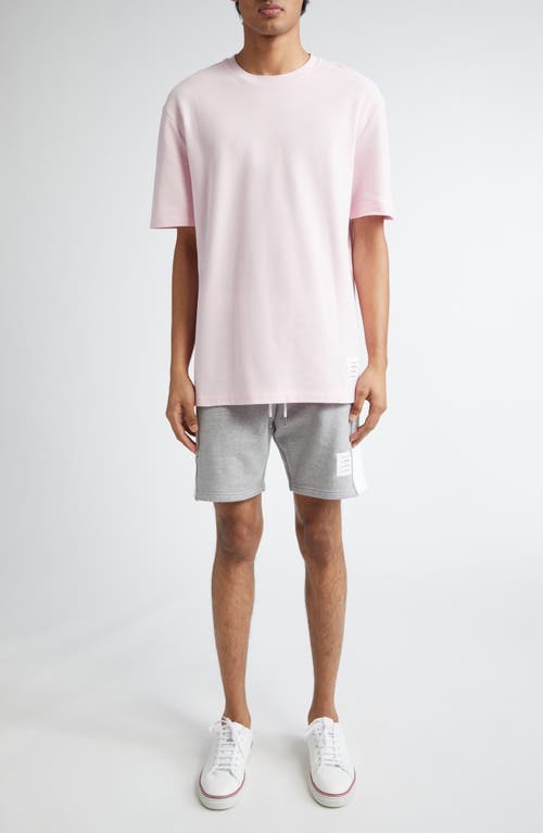 Thom Browne 4-bar Back Stripe Piqué T-shirt In Pink