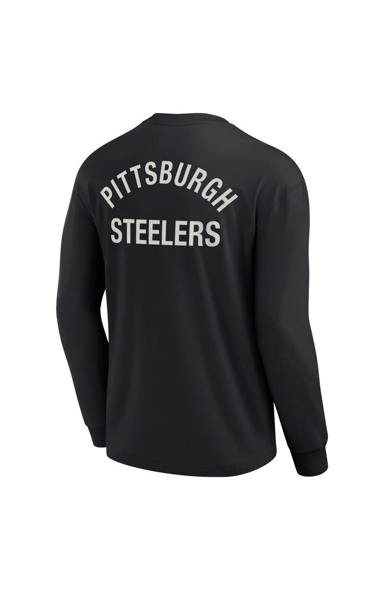 Fanatics Signature Unisex Fanatics Signature Black Pittsburgh Steelers Elements Super Soft Long Sleeve T-Shirt, Alternate, color, 