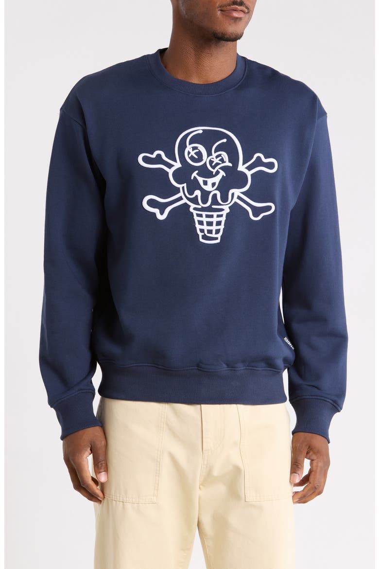 Cones & Bones Cotton Sweatshirt, Main, color, BLACK IRIS
