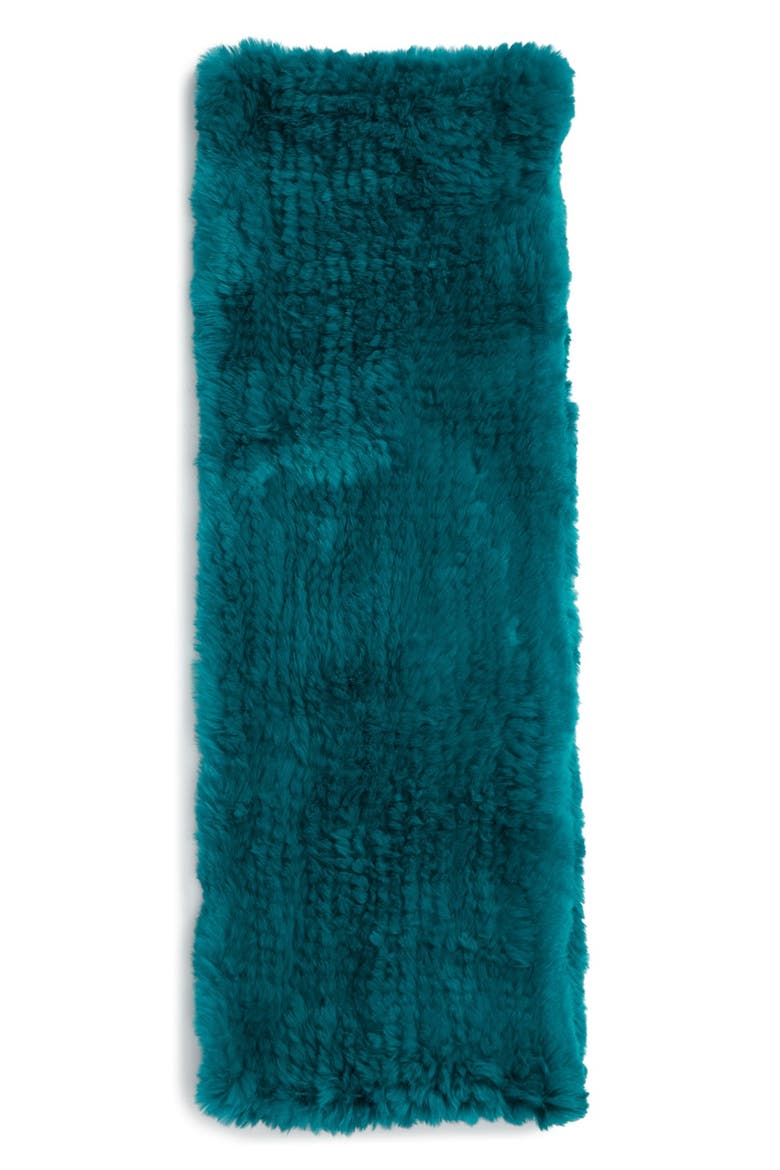 Genuine Rabbit Fur Infinity Scarf, Alternate, color, PEACOCK