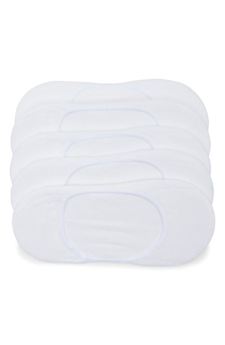 NORDSTROM RACK Pillow Sole 5-Pack No-Show Socks, Main, color, White