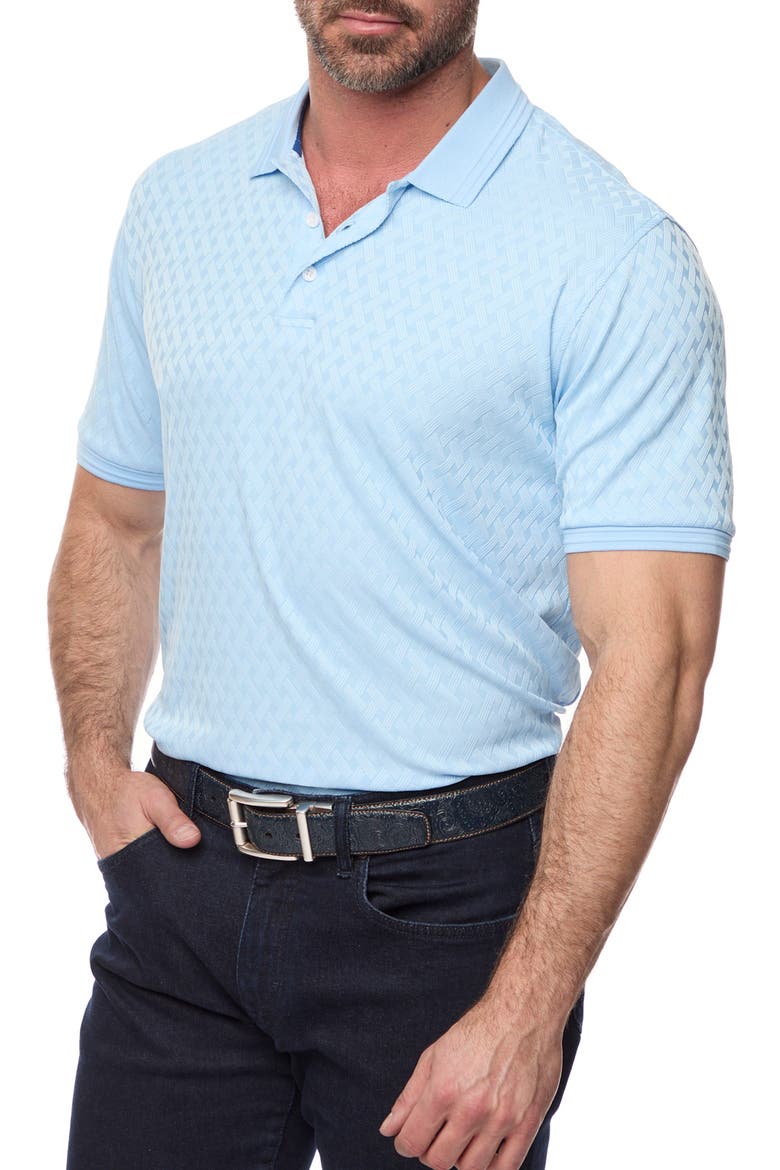Elias Basket Weave Polo, Main, color, LIGHT BLUE