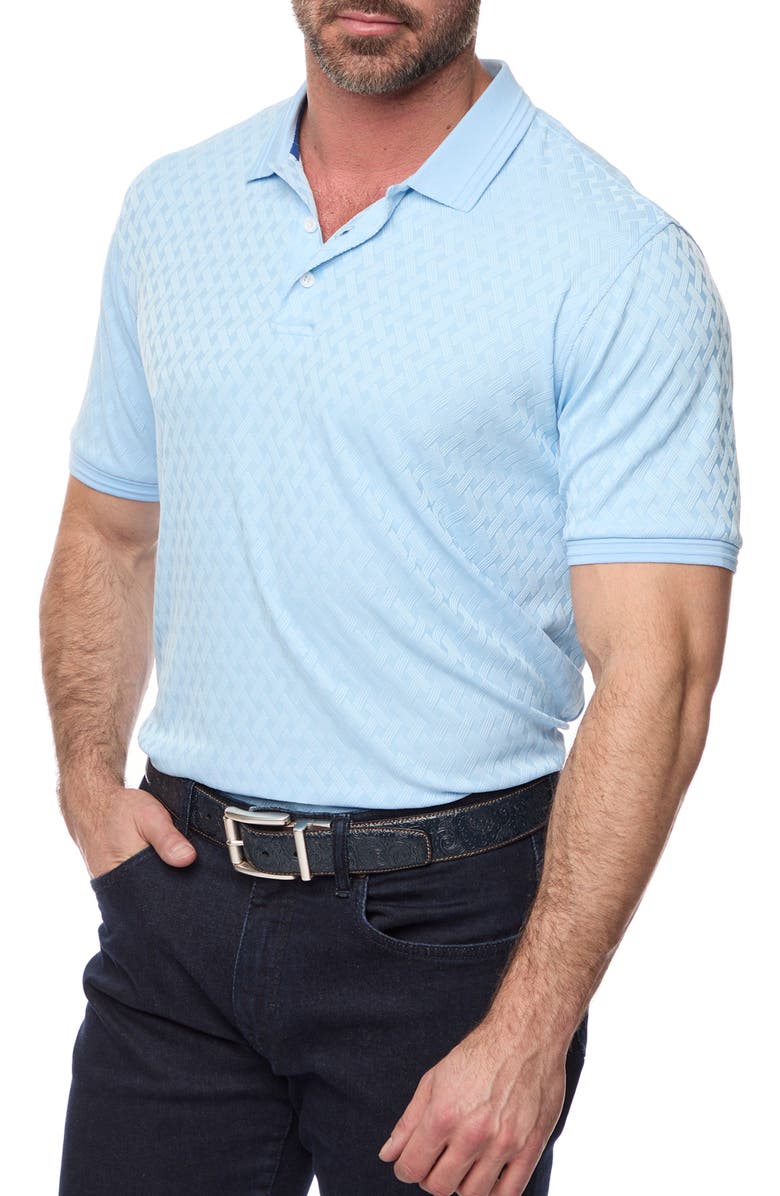 Robert Graham Elias Basket Weave Polo, Main, color, Light Blue