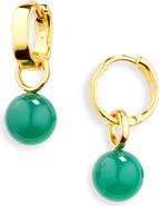 Monica Vinader Siren Muse Wave Onyx Charm Huggie Hoop Earrings