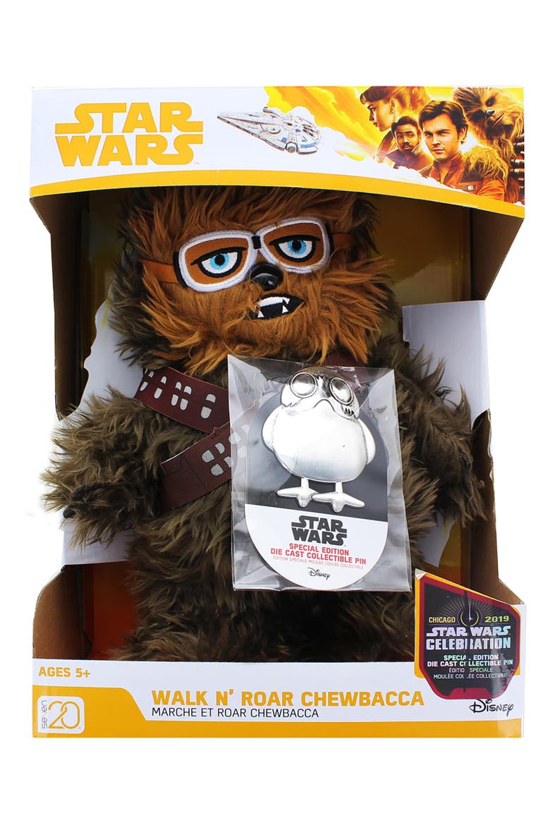 Star Wars Chewbacca Walk n Roar Plush and Porg Pin | 12 inches, Alternate, color, Brown