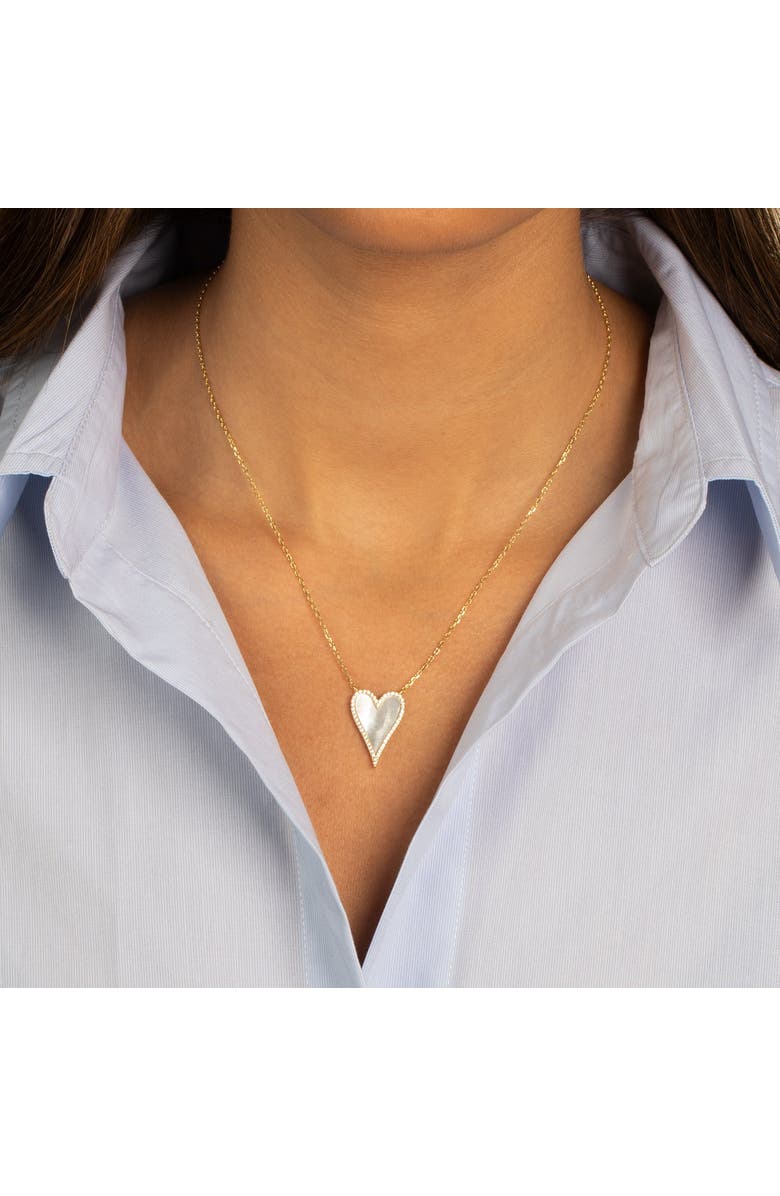 BY ADINA EDEN Elongated Pavé Heart Necklace, Alternate, color, 