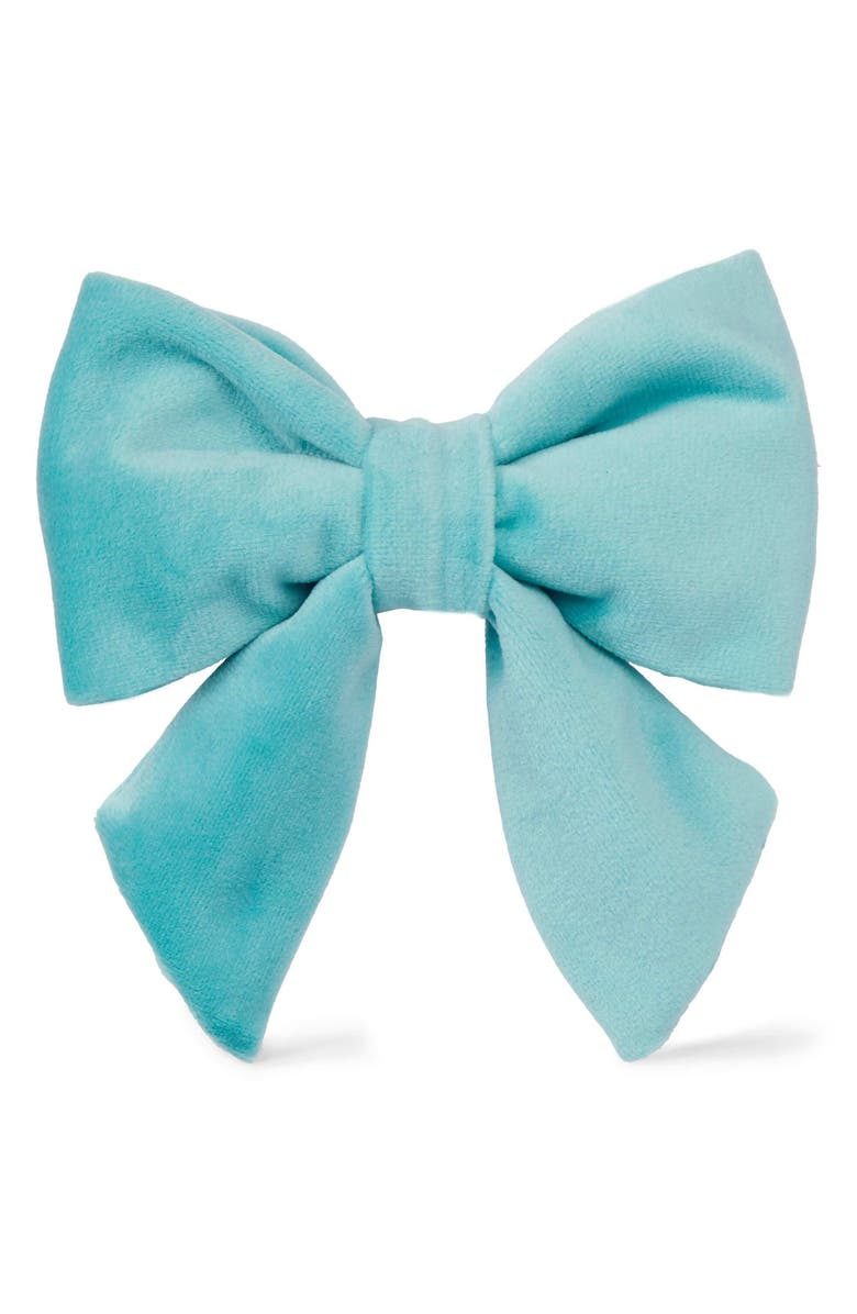 The Foggy Dog Velveteen Dog Bow, Main, color, Blue