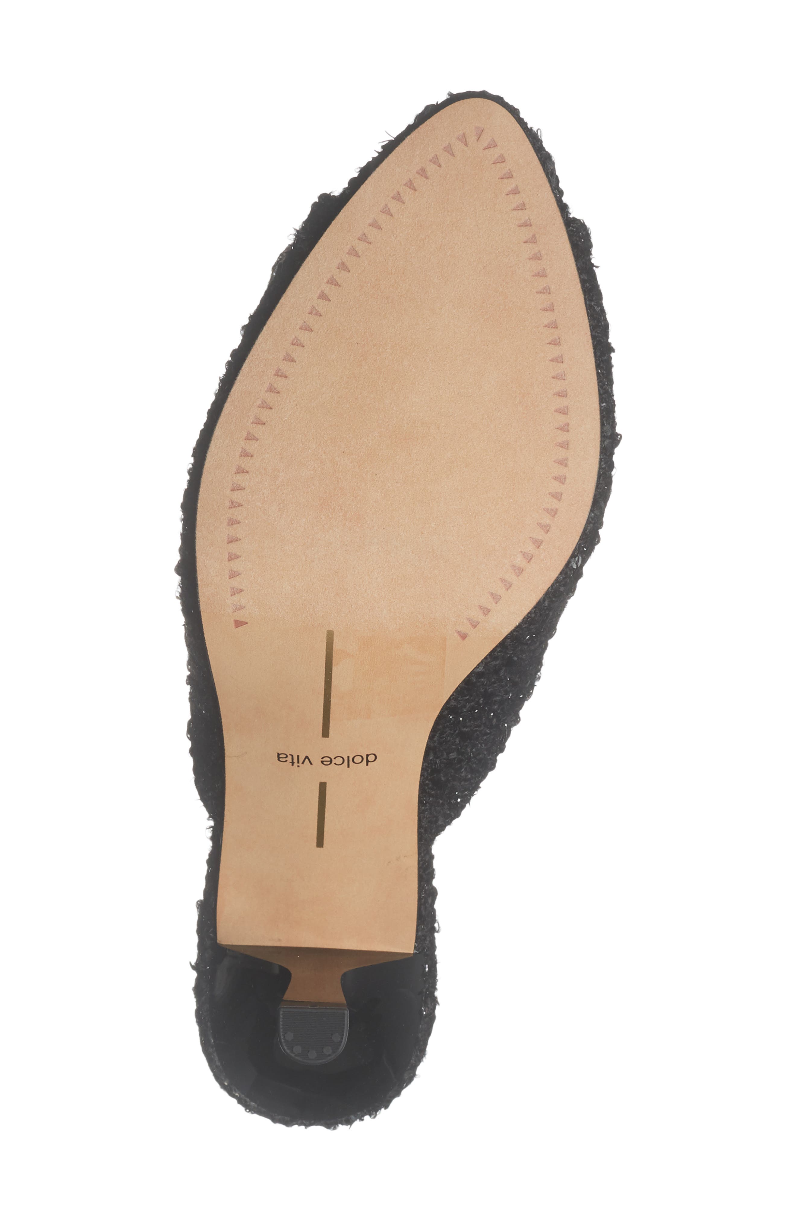 Dolce Vita Cloris Rosette Peep Toe Mule, Alternate, color, Black Sequin