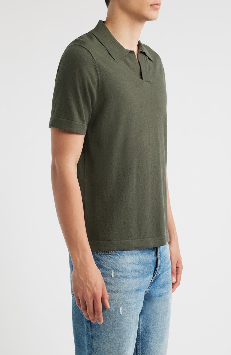 NN07 Ryan 6311 Cotton & Linen Johnny Collar Polo, Alternate, color, Croc Green