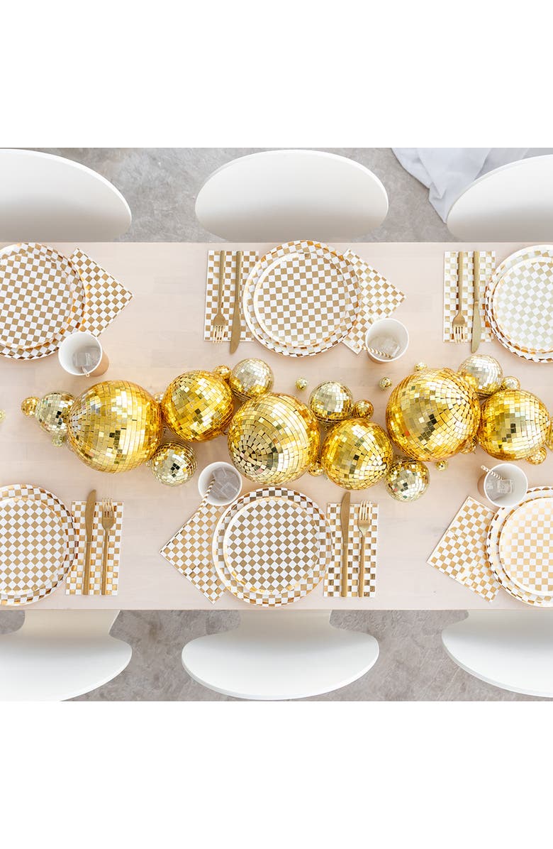 Jollity 
Co Checkered Dessert Plates, Alternate, color, Gold Clash