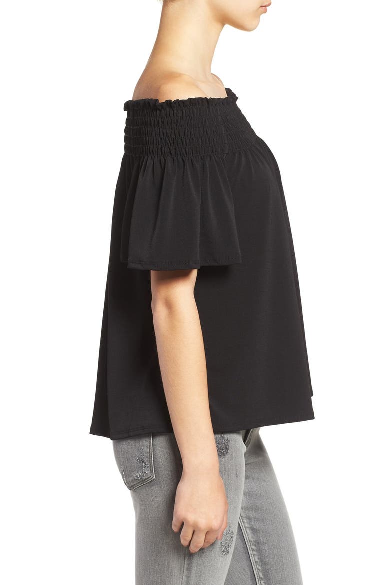 Off the Shoulder Top, Alternate, color, BLACK