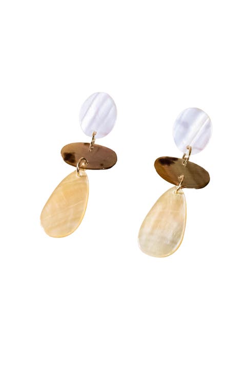 Mother-of-Pearl Long Raindrop Dangle Earrings