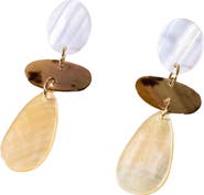 LIKHA Mother-of-Pearl Long Raindrop Dangle Earrings