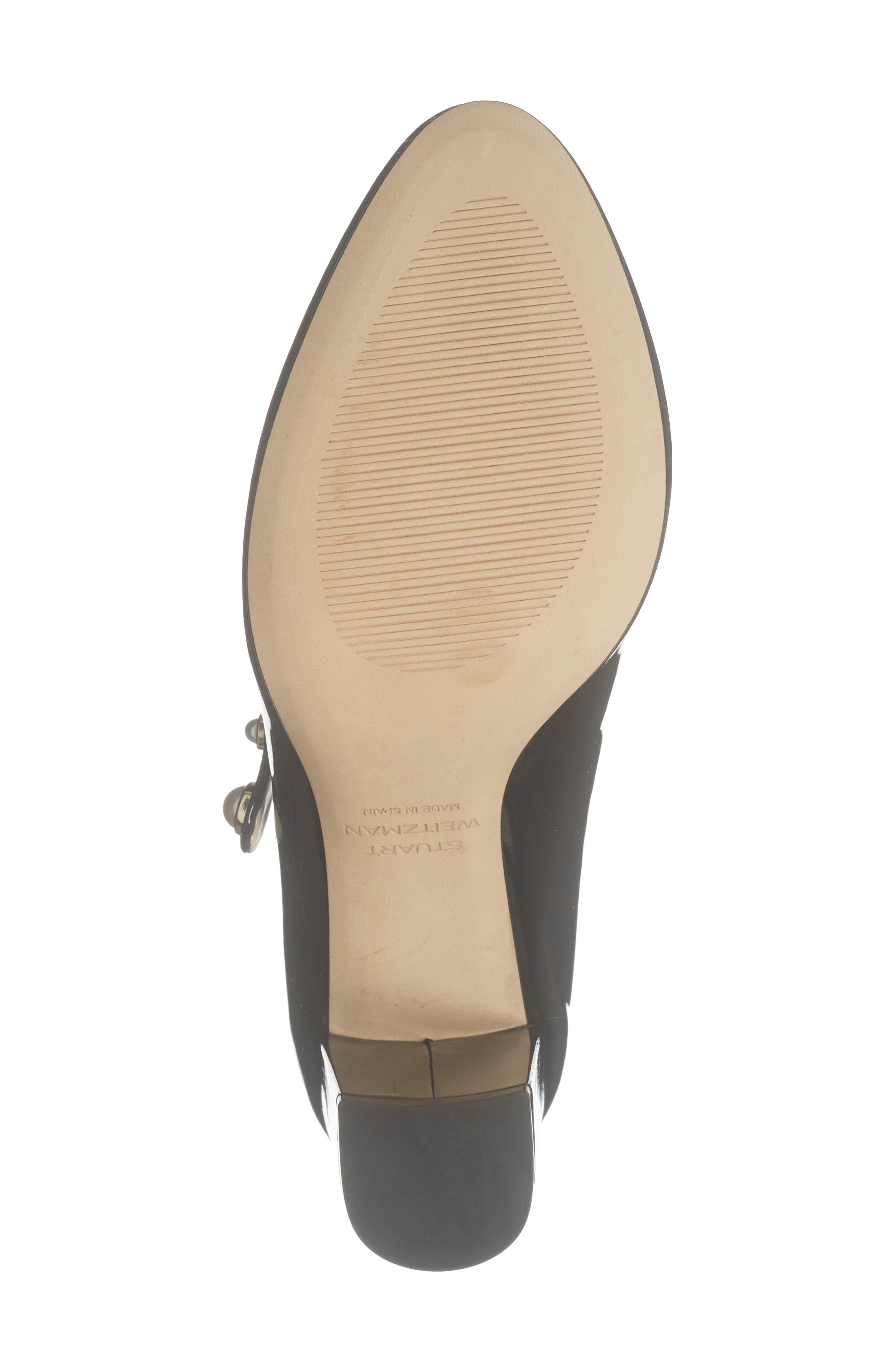 Stuart Weitzman Ari Faux Pearl Mary Jane Pump, Alternate, color, Black