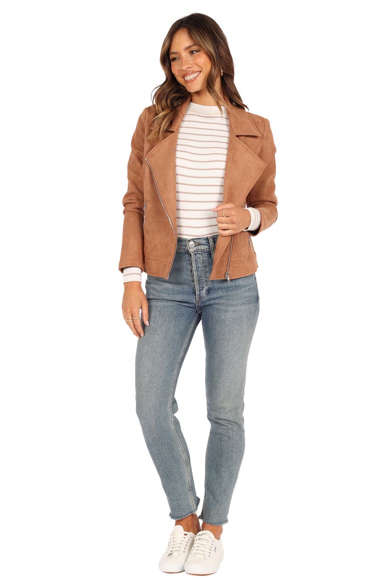 Spencer Faux Suede Jacket, Alternate, color, TAN