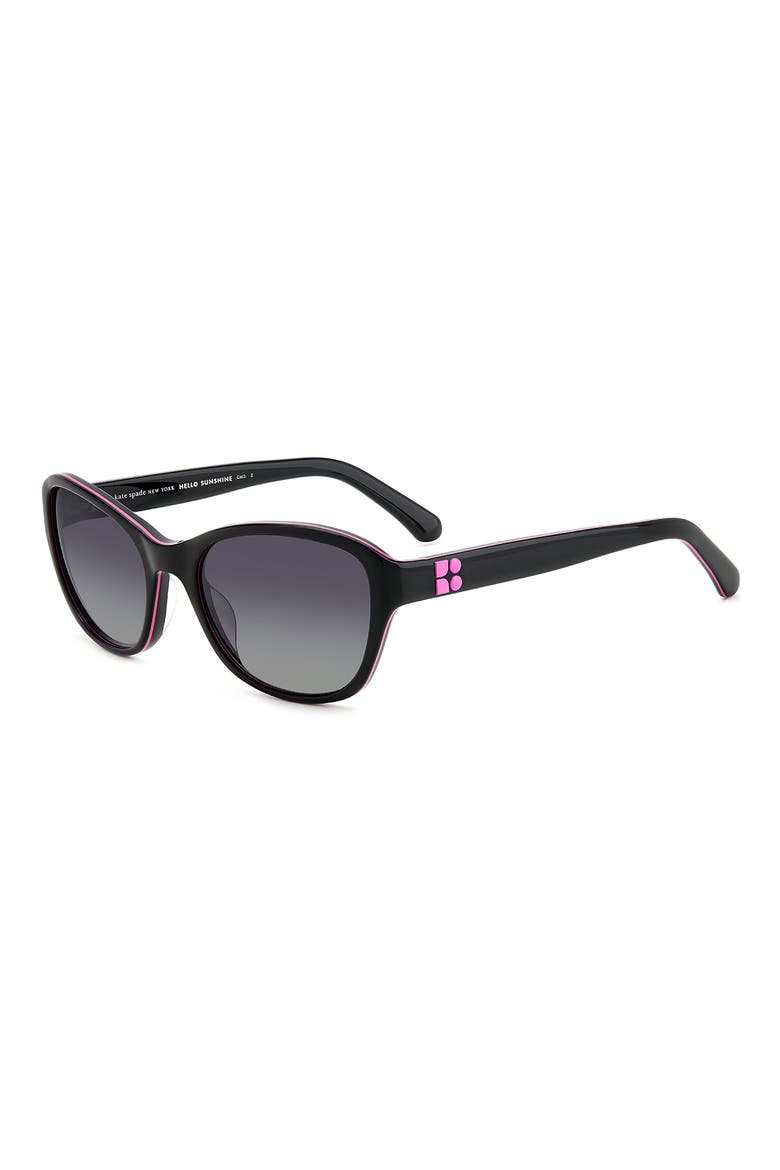 gold 56mm gradient rectangular sunglasses, Alternate, color, BLACK