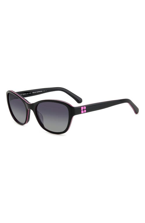 Kate Spade New York Gold 56mm Gradient Rectangular Sunglasses In Black