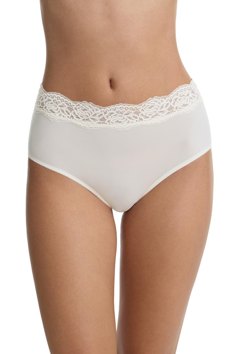 Skarlett Blue Divine Lace Trim Brief, Main, color, Whipped Cream