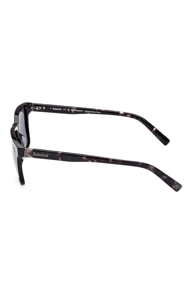 56mm Sunglasses, Alternate, color, SHINY BLACK / SMOKE POLARIZED