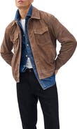 rag & bone Water Repellent Goatskin Suede Trucker Jacket
