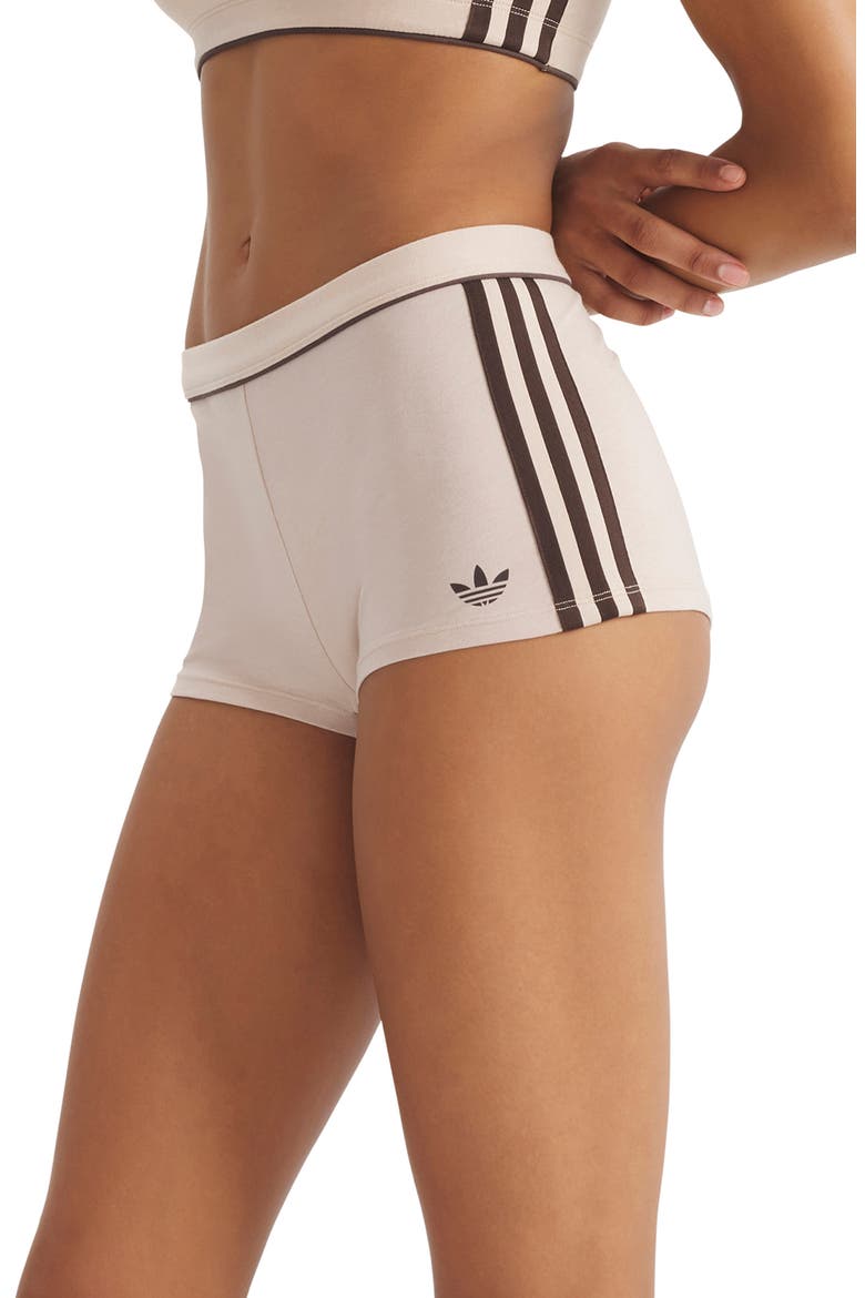 3-Stripes Boyshorts, Alternate, color, STONE KHAKI