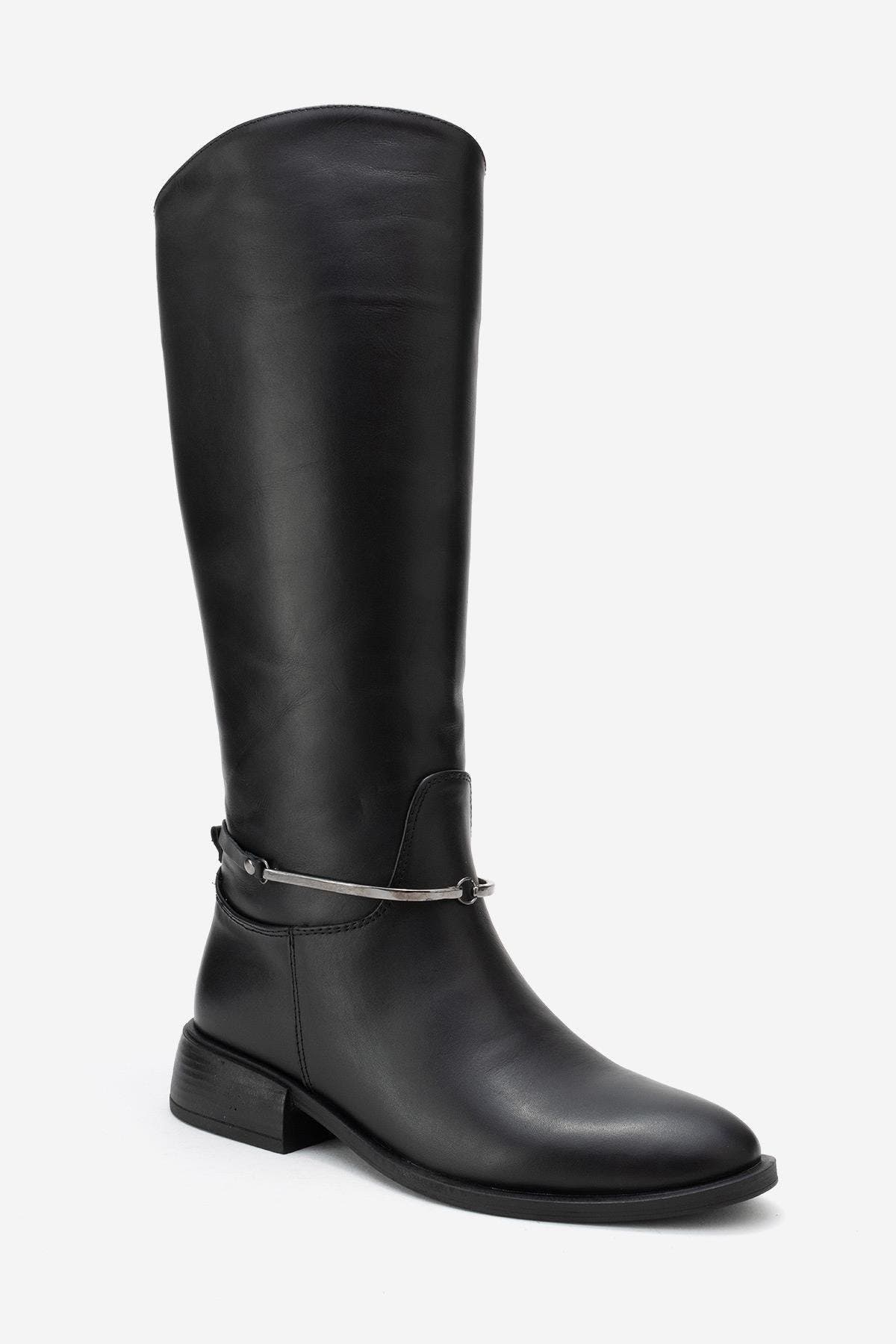 Forever & Always Shoes Ansel Leather Riding Boot, Main, color, Black