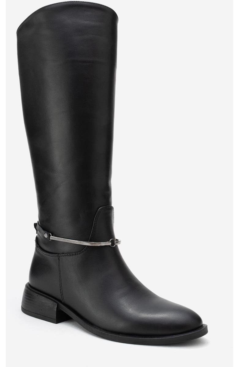 Forever & Always Shoes Ansel Leather Riding Boot, Main, color, Black