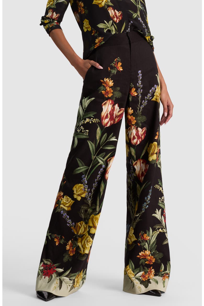 Dylan High Waist Wide Leg Pants, Alternate, color, DESERT SPRIGS BLACK
