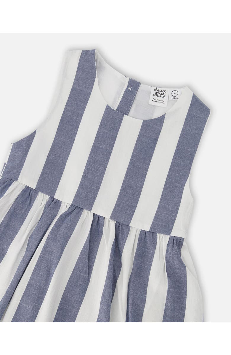 Deux par Deux Sleeveless Striped Flared Dress, Alternate, color, White And Blue Stripes