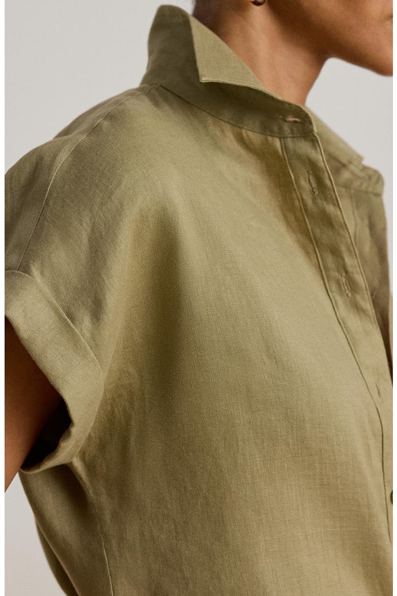 Broono Tissue Linen Button-Up Shirt, Alternate, color, LIGHT AGAVE GREEN