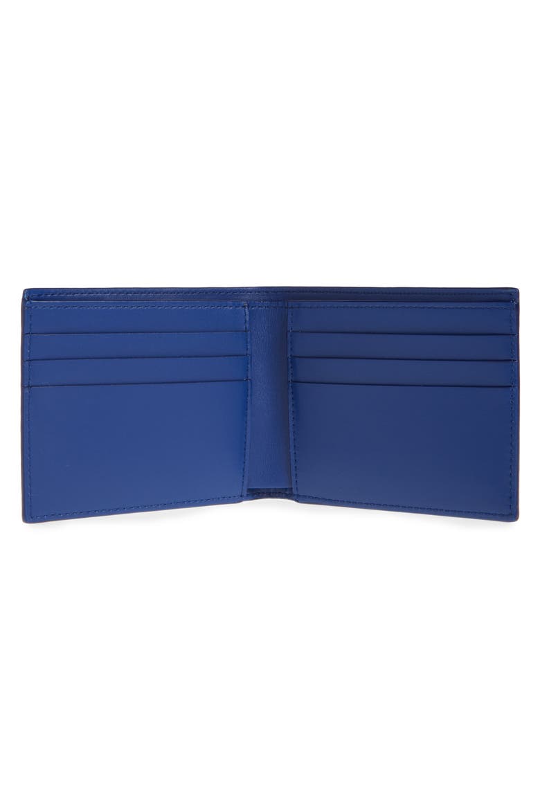 Bookish Logo Leather Bifold Wallet, Alternate, color, BLUE - RED