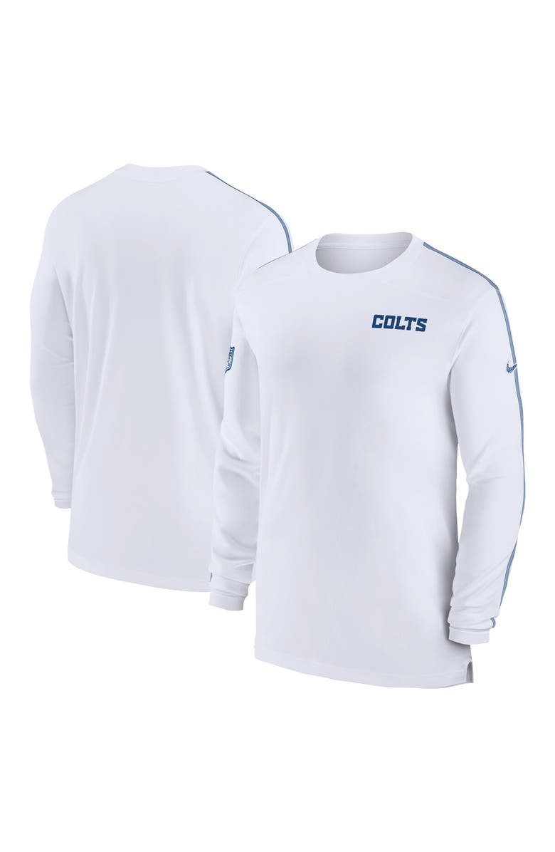 Nike Men's Nike White Indianapolis Colts Sideline Coach UV Performance Long Sleeve T-Shirt, Main, color, White