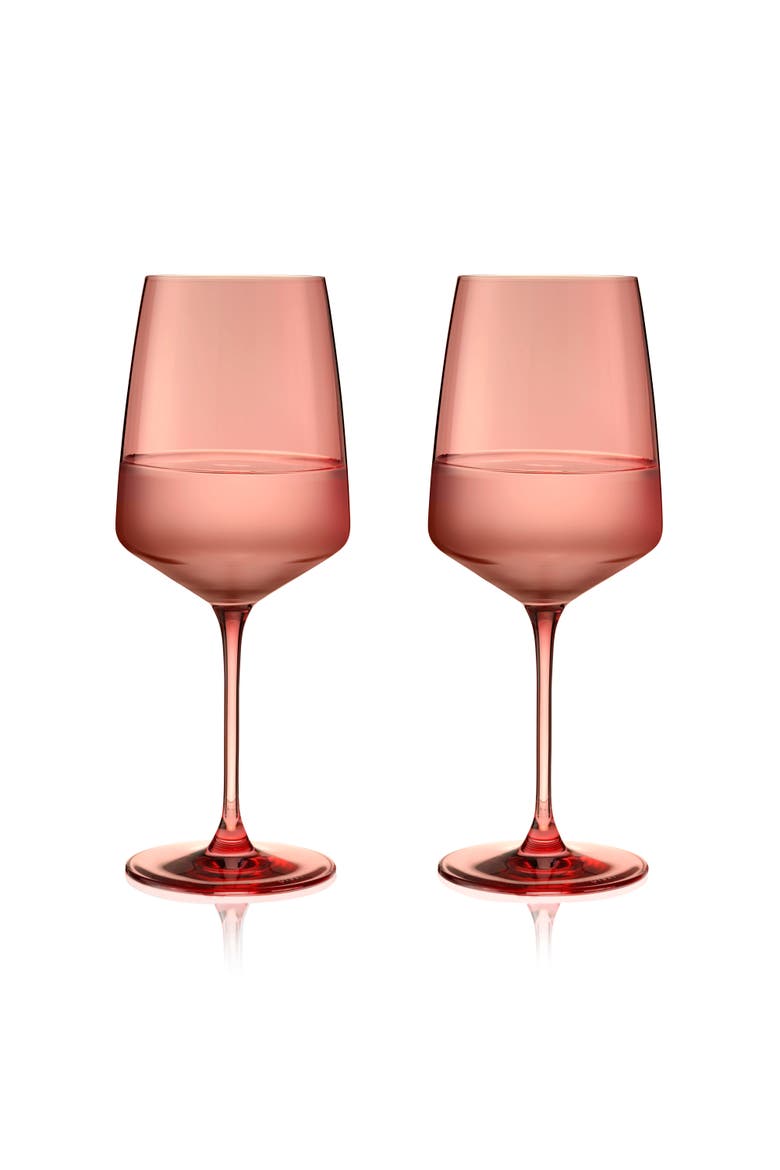 Reserve Nouveau Crystal Wine Glasses Set of 2, Main, color, Pomelo