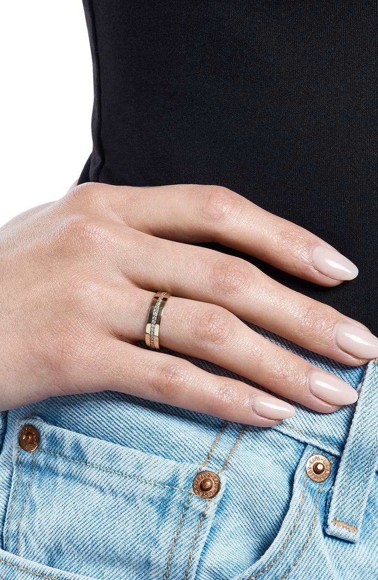 LANA Vanity 14K Gold Single Row Diamond Band Ring, Alternate, color, Yellow Gold