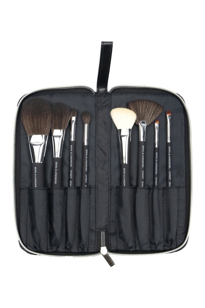 Pro Travel 8pc Makeup Brush Set, Alternate, color, Black