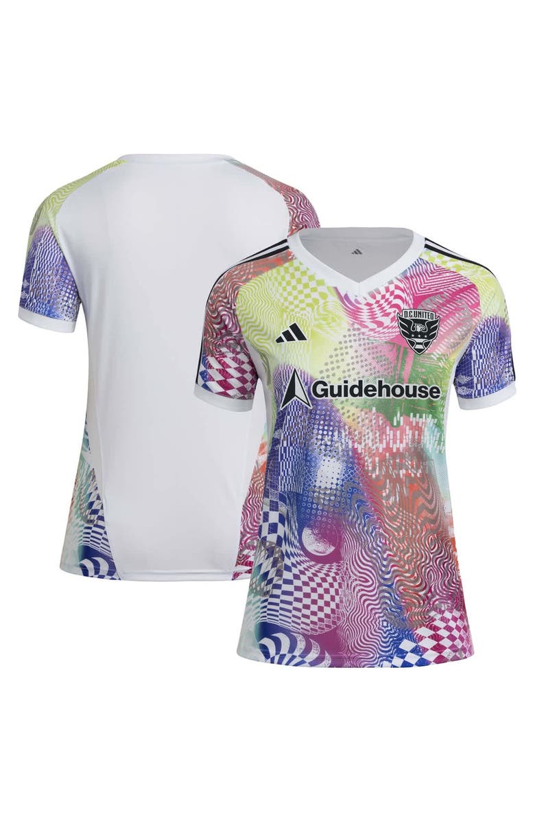 adidas Women's adidas White D.C. United 2025 Pride Pre-Match Top, Alternate, color, 