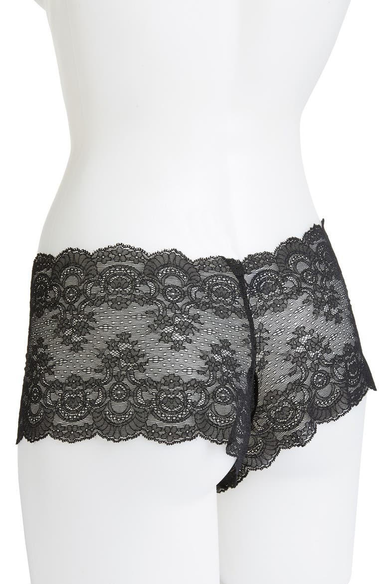 Open Gusset Panties, Alternate, color, BLACK