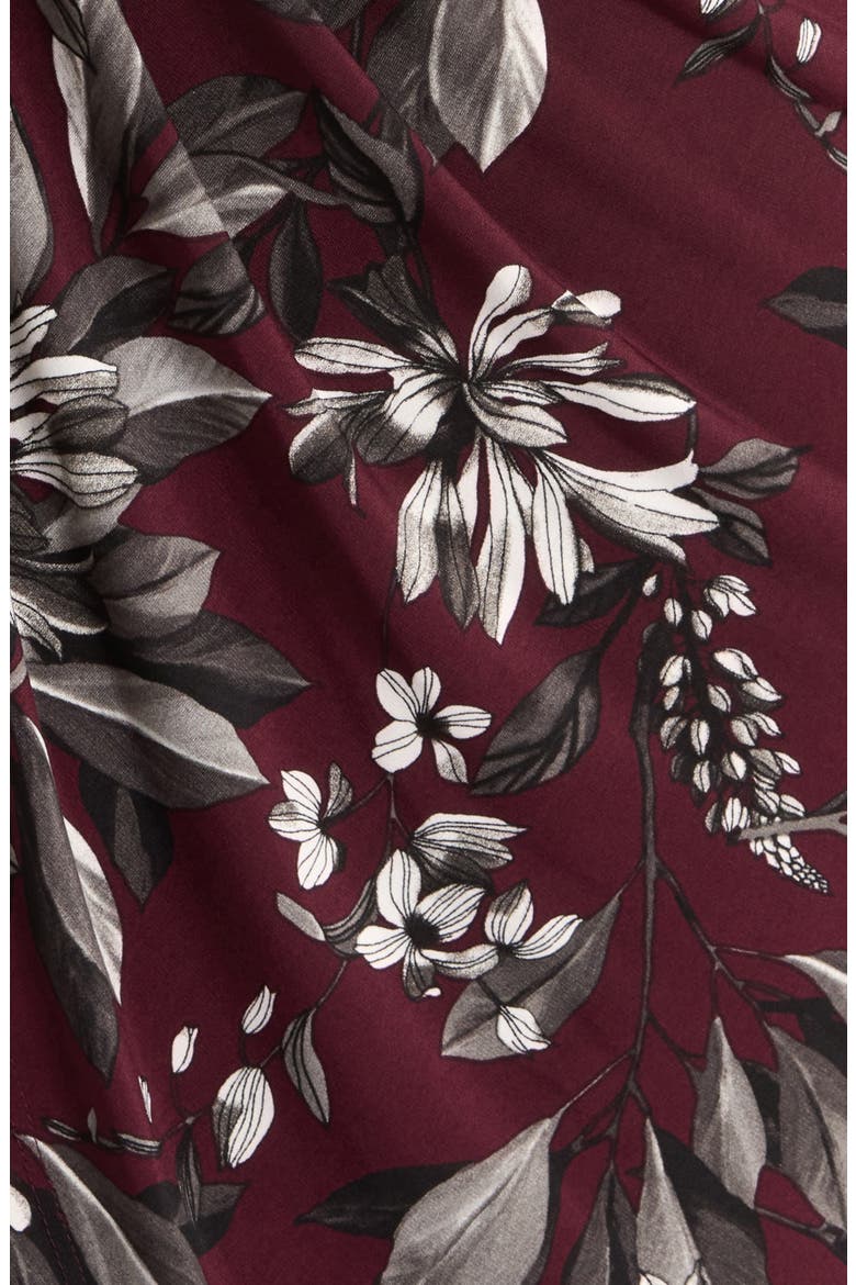 Flutter Sleeve Dress, Alternate, color, BORDEAUX