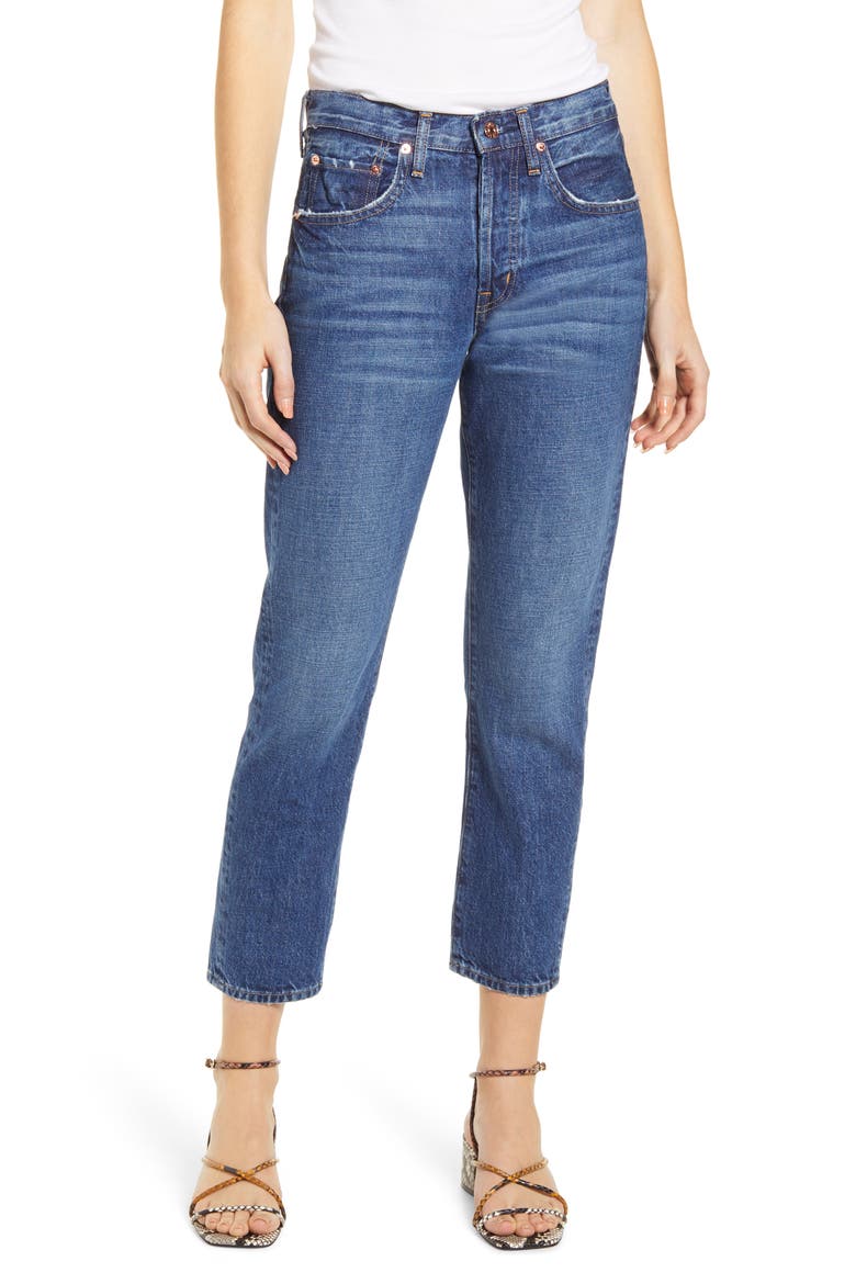Hana Nonstretch High Waist Crop Jeans, Main, color, AWAKE