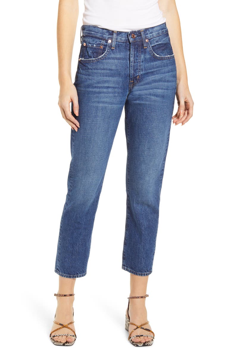 EDWIN Hana Nonstretch High Waist Crop Jeans, Main, color,