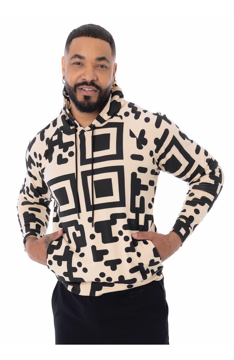 Dai Moda QR Code Hoodie, Alternate, color, Black