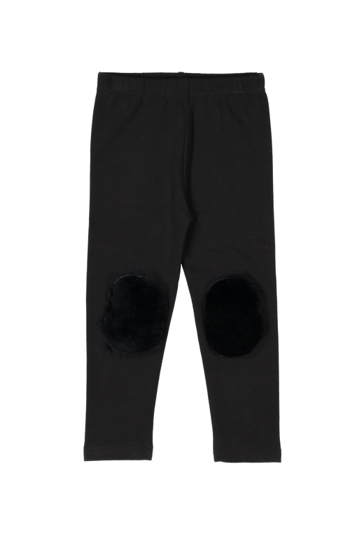 Noggiwear Fur Patch Leggings In Black Fur