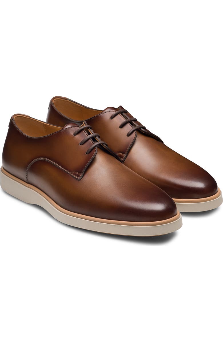 Magnanni Leone II Plain Toe Derby, Main, color, Tabaco