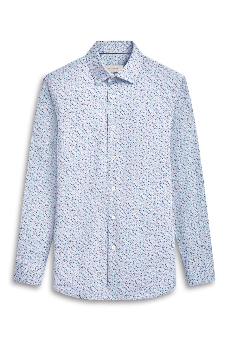 Bugatchi James OoohCotton<sup>®</sup> Geometric Print Button-Up Shirt, Alternate, color, Air Blue